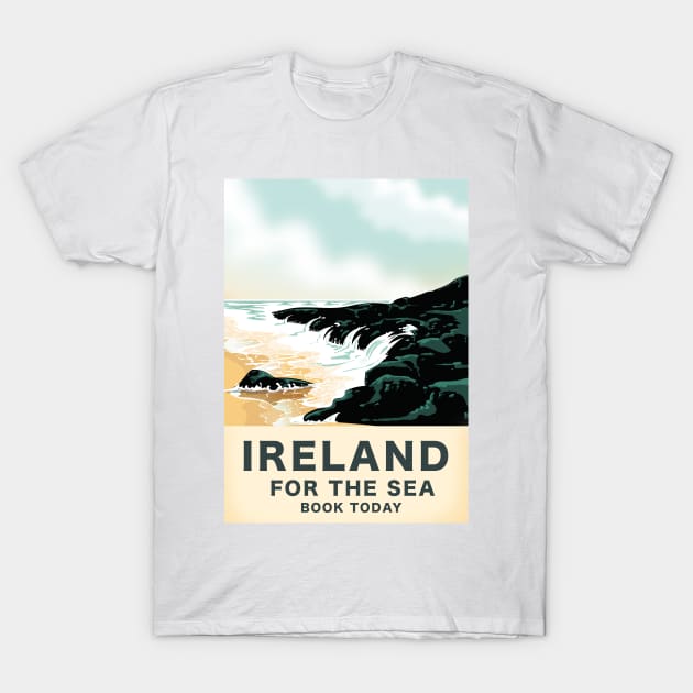 Ireland "For the Sea" vintage travel poster T-Shirt by nickemporium1